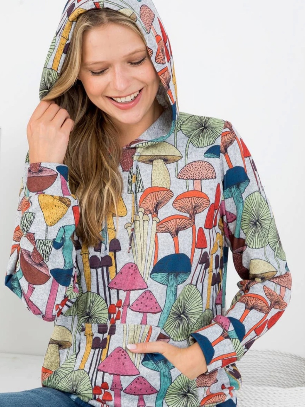 Mushroom Cottage Goblin Woods Lightweight Pullover Hoodie